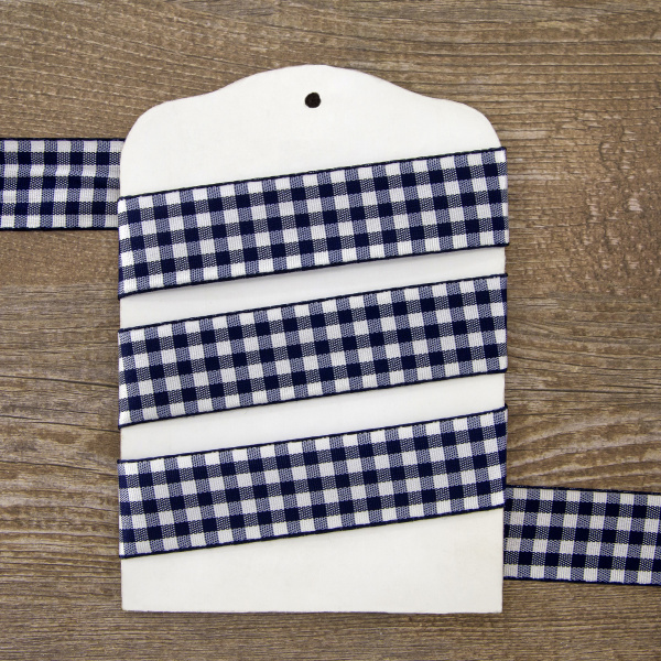 Лента с рисунком клетка SAFISA, 25 мм, 25 м, цвет 15, темно-синий. Арт 469-25мм-15             