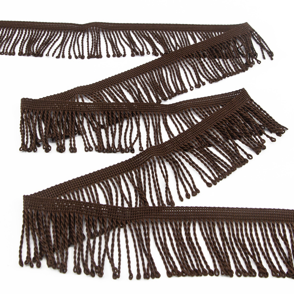 Бахрома витая, 60 мм, цвет темно-коричневый. Арт PP-60 col.702