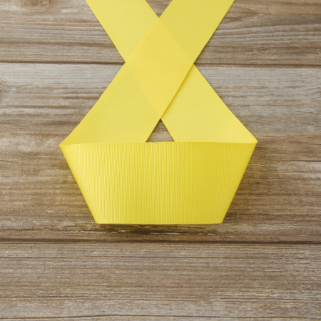 Лента репсовая SAFISA, 50 мм, 25 м, цвет 09 желтый светлый. Арт 350-50мм-09