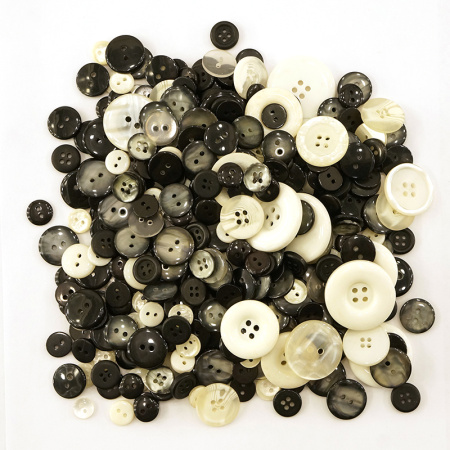 Пуговицы Hemline, ч/б ассорти, 180 г. Арт 04.HBB101.04