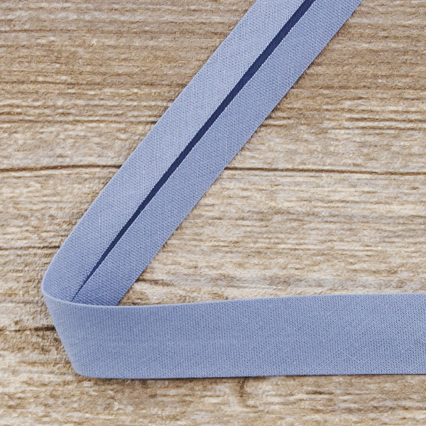 Косая бейка хлопок, 20 мм, 25 м, цвет 65, цвет голубой. Арт 6600-20мм-65