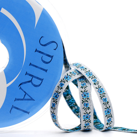 Лента жаккардовая с люрексом SAFISA, 10 мм, 15 м, цвет 06. Арт 9212-10мм-06