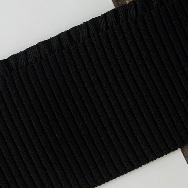 Резинка поясная с рюшем, 60 мм, цвет черный. Арт 822757161P7001          