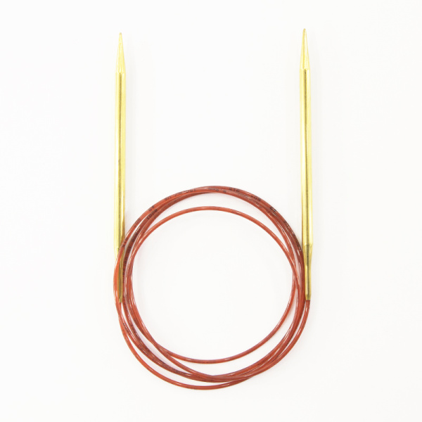 Спицы круговые позолоченные с удлиненным кончиком, №5,5, 150 см. Арт 755-7/5.5-150