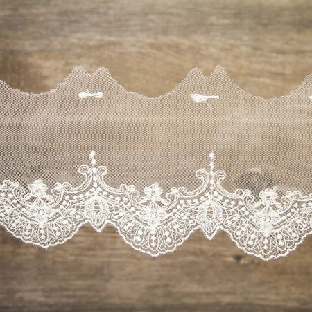 Кружево-вышивка на тюле, 50 мм, 14,6 м. Арт 41806/01