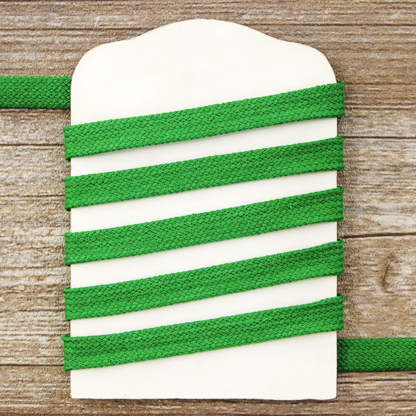 Шнур PEGA плоский, хлопковый, цвет зеленый, 12 мм. Арт 8421692408845