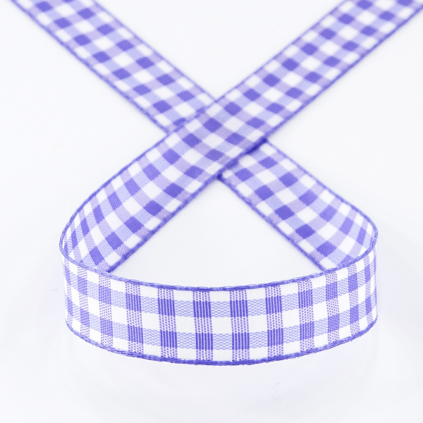 Лента с рисунком клетка SAFISA, 16(18) мм, 25 м, цвет 08, сиреневый. Арт 469-16мм-08             