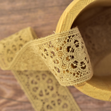 Гипюр, 41 мм, цвет карамель. Арт K048/T3