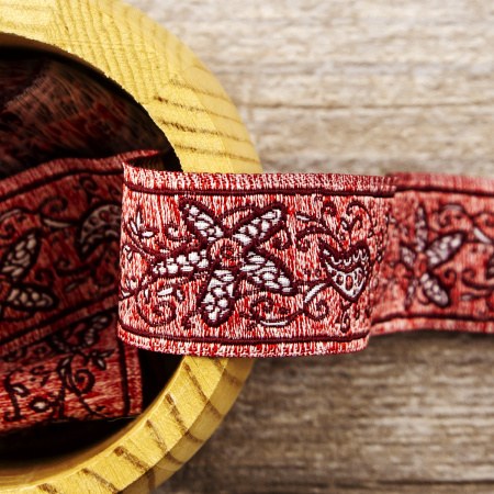 Лента жаккард SAFISA, 25 мм, 15 м, цвет 05. Арт 9104-25мм-05          