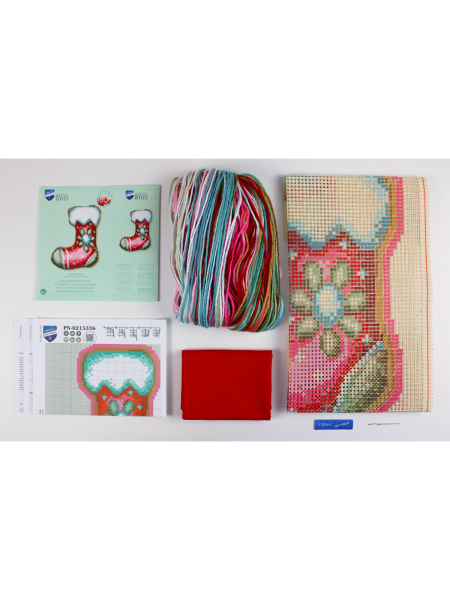 Набор для вышивания подушки "Новогодний носочек". Арт PN-0215336