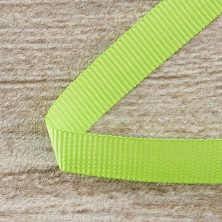 Лента репсовая SAFISA, 10 мм, 25 м, цвет 73 желто-зеленый. Арт 350-10мм-73