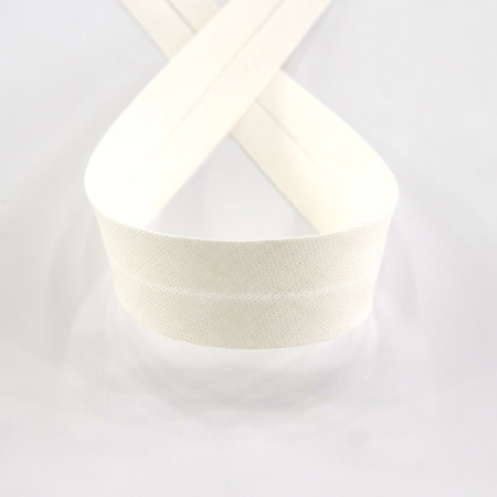 Косая бейка хлопок/лён, 20 мм, 20 м, цвет 56, кремовый. Арт 6602-20мм-56