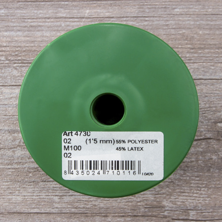 Резинка шляпная SAFISA, 1,5 мм, цвет 02, белый. Арт 4730-1.5мм-02