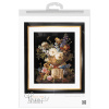 Набор для вышивания "Натюрморт с цветами в алебастровой вазе", канва аида (черная) 18 ct. Арт 580.05                 