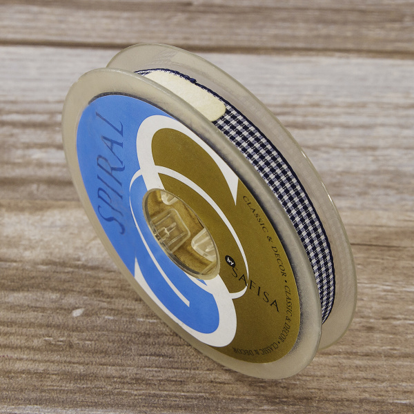 Лента с рисунком клетка SAFISA, 10 мм, 25 м, цвет 15, темно-синий. Арт 466-10мм-15             