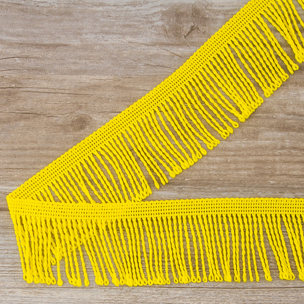 Бахрома витая, 60 мм, цвет лимонно-желтый