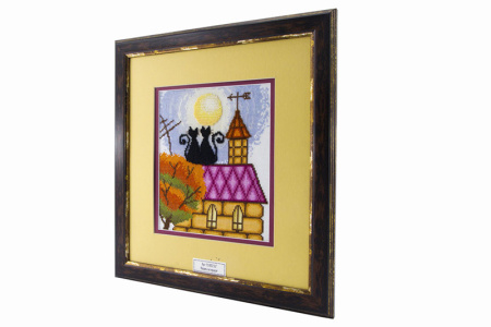 Вышитая картина "Кошки на крыше". Арт Модель 13.002.02