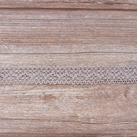 Мерсеризованное хлопковое кружево, 20 мм, цвет светло-серый. Арт 3037/64                 