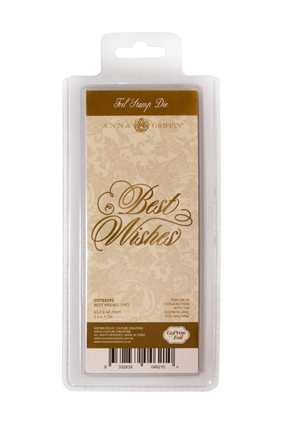 Штамп-нож "Best Wishes" для горячего тиснения и печати фольги на машинке GoPress and Foil. Арт CO725292
