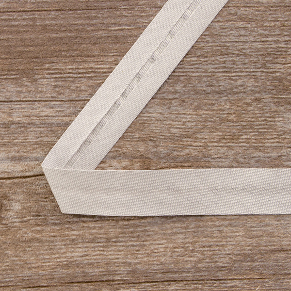 Косая бейка хлопок, 20 мм, 20 м, цвет 27, цвет светло-серый. Арт 6570-20мм-27