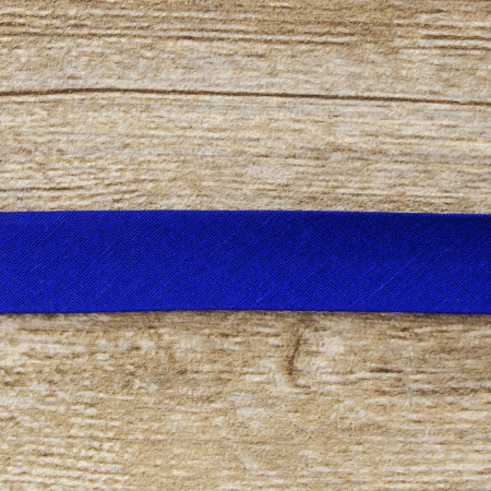 Косая бейка хлопок/полиэстер 20 мм, 25 м, цвет 13, синий. Арт 6120-20мм-13            