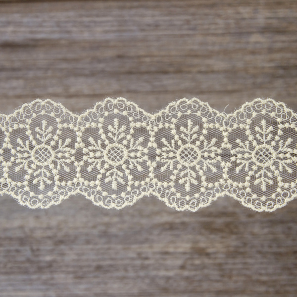 Кружево-вышивка на тюле, 25 мм, 14,6 м. Арт 41706/02