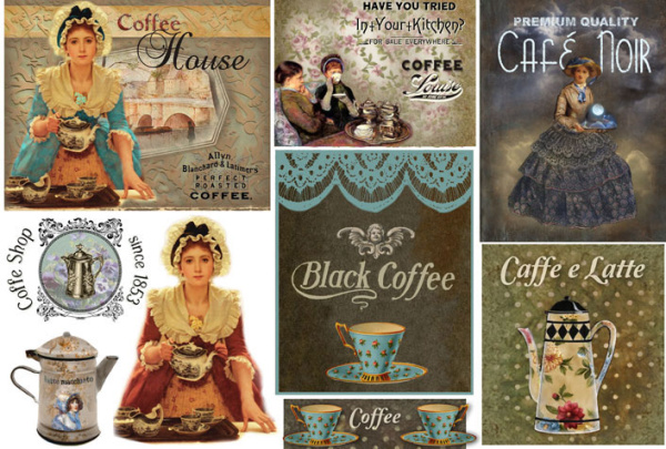 Бумага упаковочная "Кофе", рисовая, 48 х 33 см. Арт DFS216                  