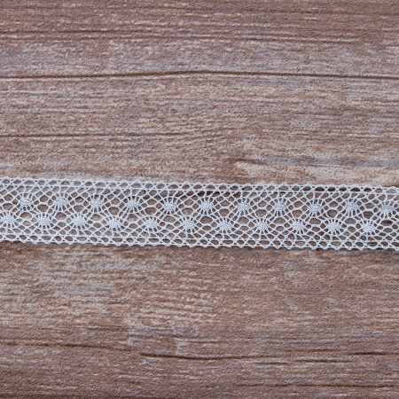 Мерсеризованное хлопковое кружево, 20 мм, цвет светло-голубой. Арт 2020/19