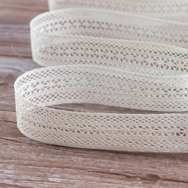 Мерсеризованное хлопковое кружево, 30 мм, шампань. Арт 2120/72
