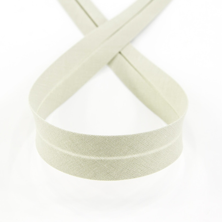 Косая бейка хлопок/полиэстер 20 мм, 25 м, цвет 66, серо-зеленый светлый. Арт 6120-20мм-66            