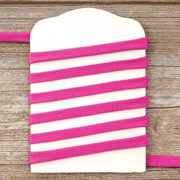 Шнур PEGA плоский, полиэстровый, цвет малиновый, 10 мм. Арт 842580140L1434