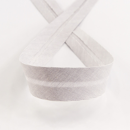 Косая бейка хлопок, 20 мм, 20 м, цвет 27, цвет светло-серый. Арт 6570-20мм-27