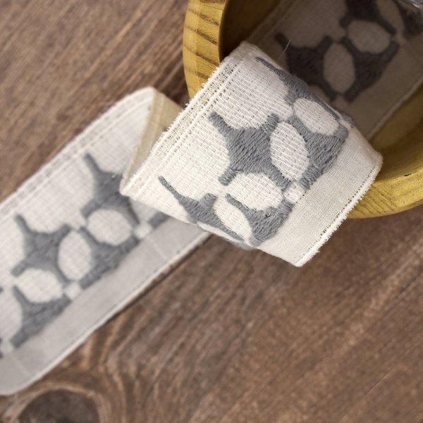 Шитье-вышивка на батисте, прошва, 40 мм, цвет белый. Арт 35706/E1