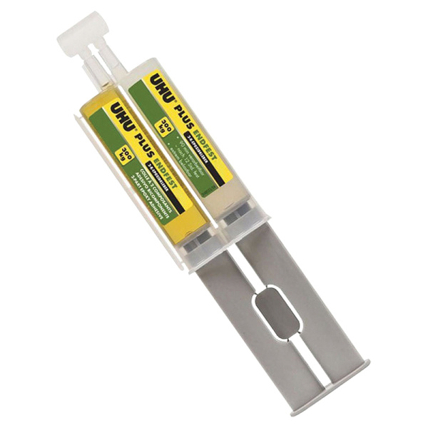 Клей универсальный эпоксидный UHU Plus endfest 90 мин, 25 г в шприце. Арт 45585