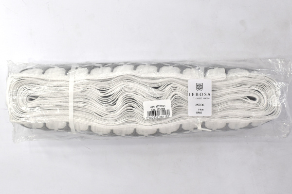 Шитье-вышивка на батисте, прошва, 40 мм, цвет белый. Арт 35706/E1