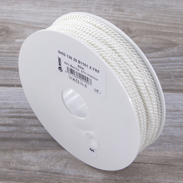 Шнур витой PEGA, белый, 2,8 мм. Арт 845213628B1101          