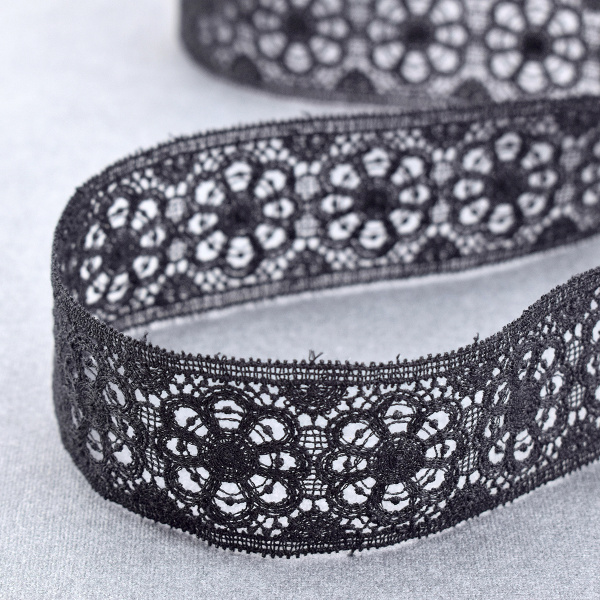 Гипюр, 41 мм, цвет черный. Арт K048/14