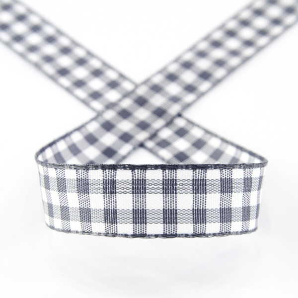 Лента с рисунком клетка SAFISA, 16(18) мм, 25 м, цвет 68, серый. Арт 469-16мм-68             