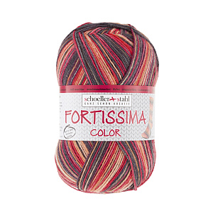 Пряжа Fortissima Socka 4-fach color, 75% шерсть, 25% полиамид, 420 м, 100 г