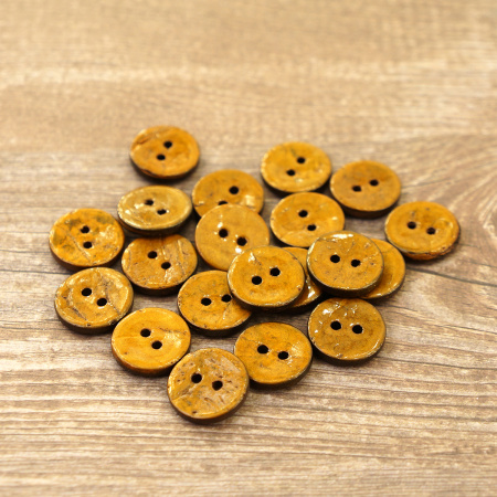 Пуговицы CONCEPT, размер 24, кокос, цвет COL.1 темно-желтый. Арт 1919H-024-COL.1