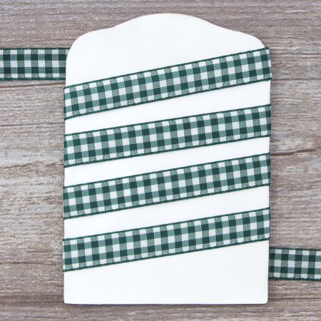 Лента с рисунком клетка SAFISA, 16(18) мм, 25 м, цвет 43, темно-зееный. Арт 469-16мм-43             