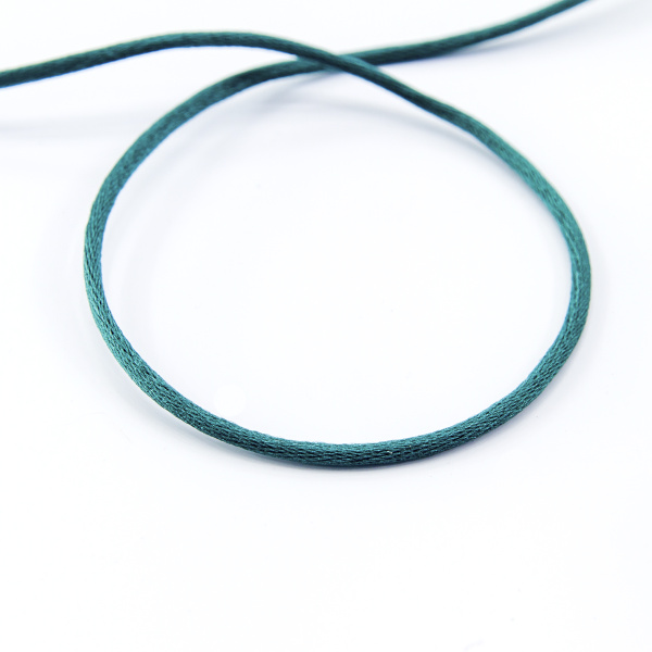 Шнур атласный мини-рулон, 2 мм, 4,5 м, цвет 43, морская волна. Арт P00462-2мм-43           