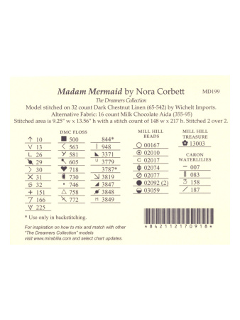 Схема для вышивания MIRABILIA "Мечтательница". Арт MD199