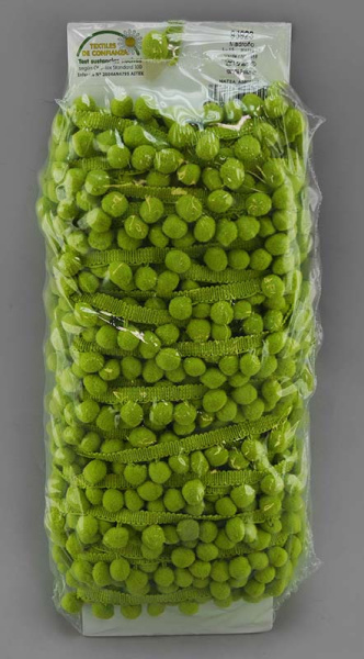 Тесьма с помпонами MATSA цвет тёмно-зелёный. Арт 96923/1519