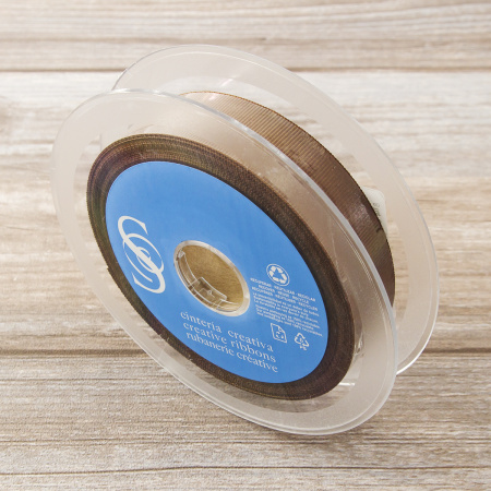 Лента репсовая SAFISA, 25 мм, 25 м, цвет 88 коричневый светлый. Арт 350-25мм-88