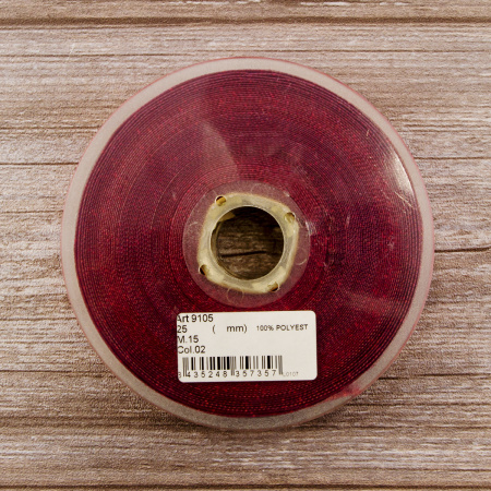 Лента жаккард SAFISA, 25 мм, 15 м, цвет 02. Арт 9105-25мм-02