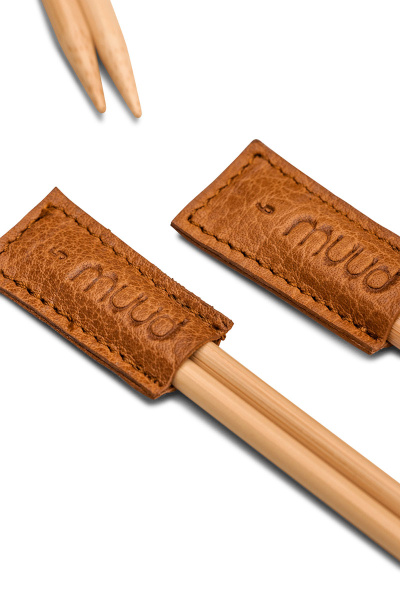 Наконечники  "Chris" для спиц, стопперы, натуральная кожа, цвет Whisky, размеры разные, 13 шт . Арт QB-4451/Whisky