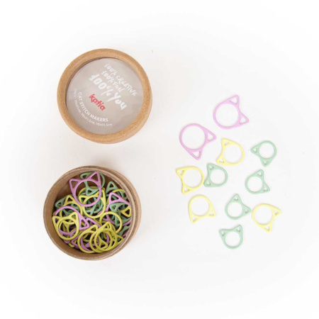 Маркеры для петель "Кошечки", пластик, разноцветные, 3 размера, 50 шт. Арт 7559