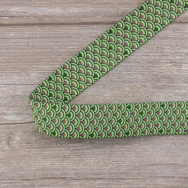 Резинка декоративная, 30 мм, цвет коричневый/зеленый, 10 м. Арт 35133-30мм-02