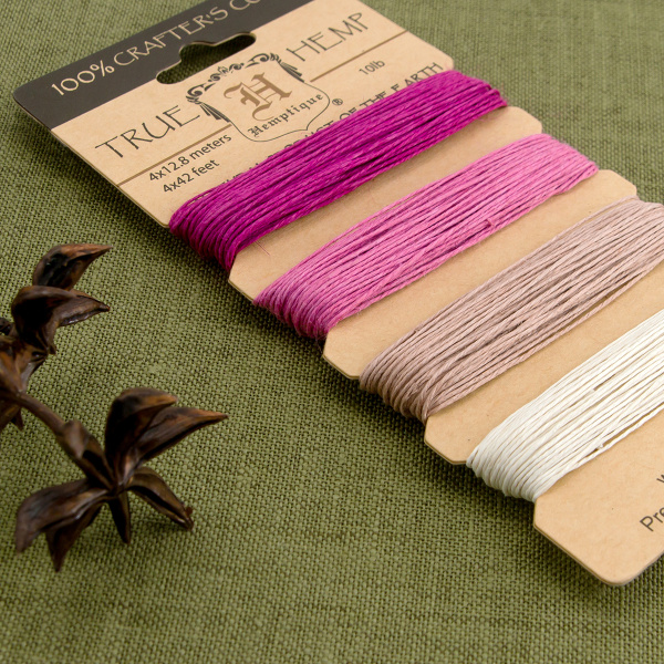 Шнуры на блистере HEMPTIQUE #10 - 0,5 мм, 4 цвета по 12,8 м. Арт HC10SOR                 